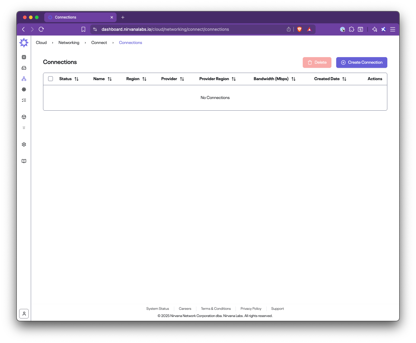 Navigating to Connections section