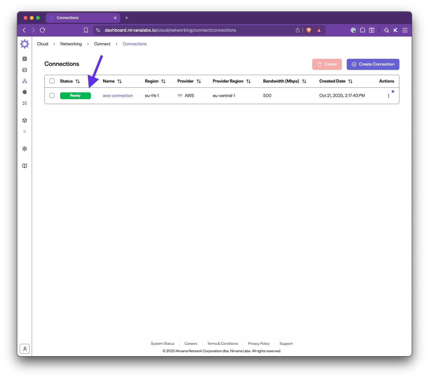 Connection with Ready status