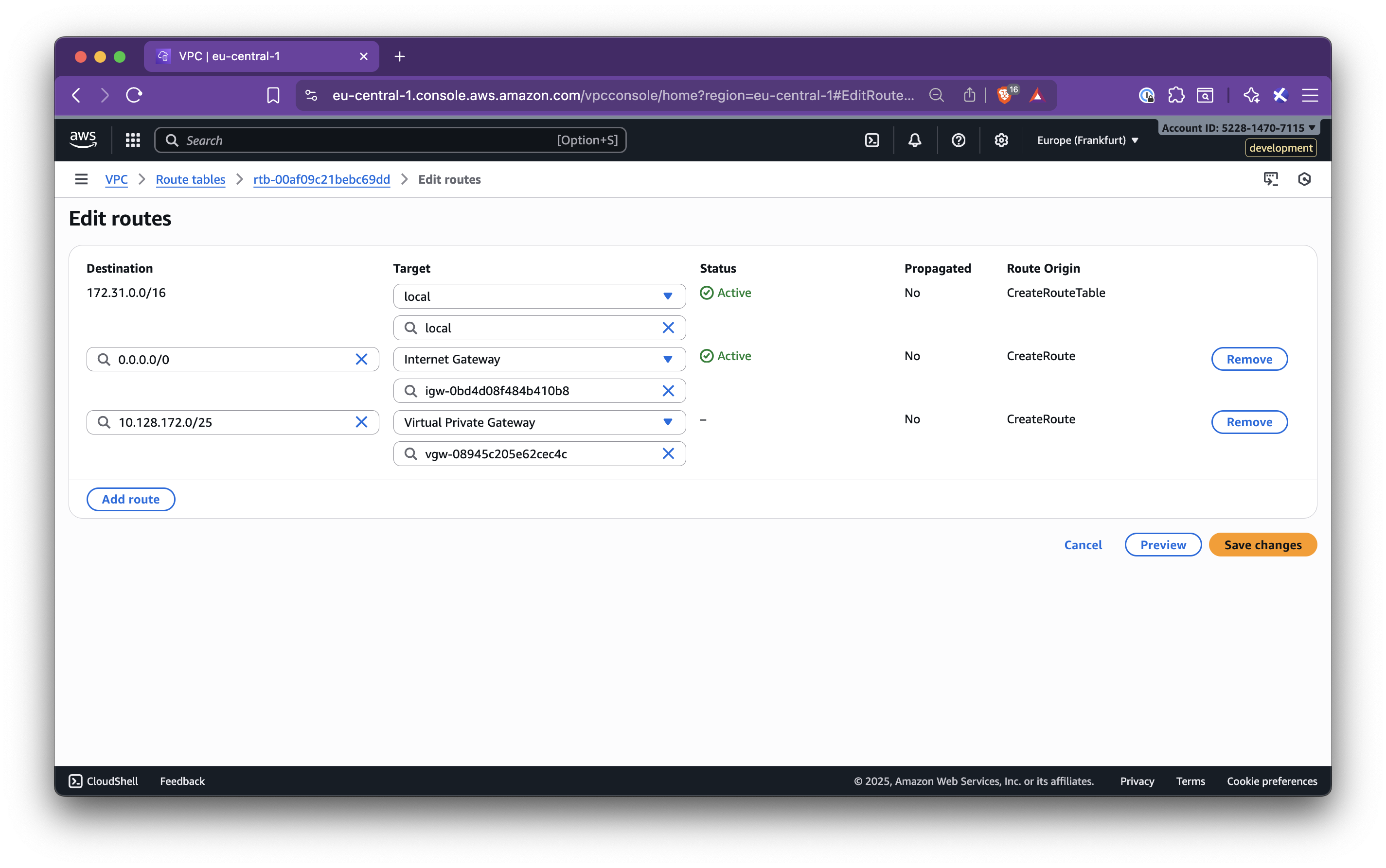 AWS route table configuration guide - Step 2